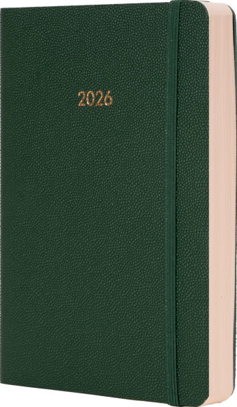 2026 Green Daily Soft Bound Planner in Italian Bonded Leather