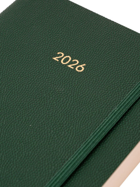 2026 Green Daily Soft Bound Planner in Italian Bonded Leather