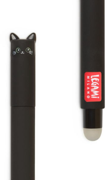 Black Kitty Erasable Gel Pen - Black Ink