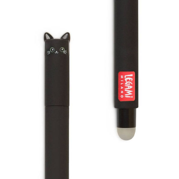 Black Kitty Erasable Gel Pen - Black Ink