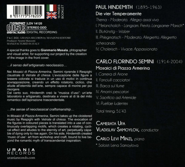Paul Hindemith: Die vier Temperamente; Carlo Florindo Semini: Mosaici di Piazza Armerina