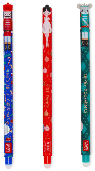 Set of 3 Erasable Christmas Gel Pens