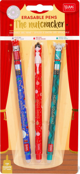 Set of 3 Erasable Christmas Gel Pens