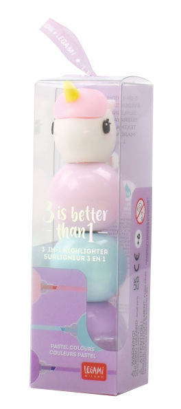 Legami 3-In-1 Highlighter - 3 Is Better Than 1 - Unicorn