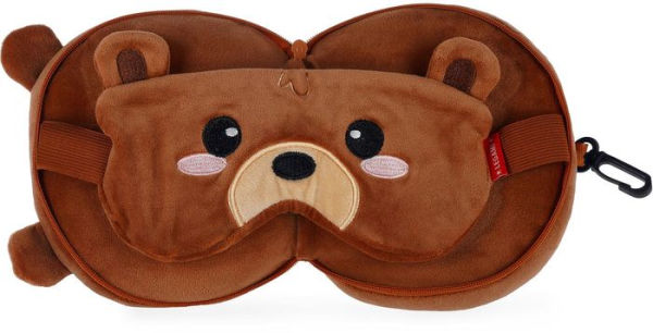 Brown Bear Travel Buddy Pillow and Mask