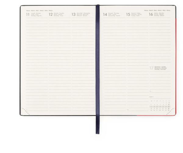 LEGAMI 12 MONTH MEDIUM WEEKLY DIARY - 2024 - RED PASSION