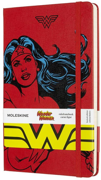 Moleskine Limited Edition Notebook Wonder Woman, Large, Ruled, Red, Hard Cover (5 x 8.25)