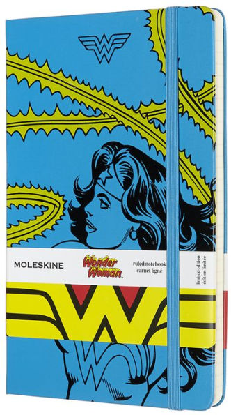 Moleskine Limited Edition Notebook Wonder Woman, Large, Ruled, Blue, Hard Cover (5 x 8.25)
