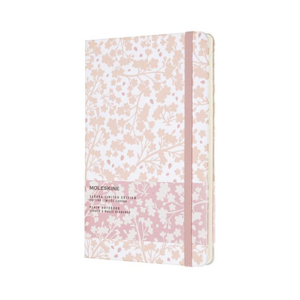 Moleskine Limited Edition Notebook Sakura Oriental, Large, Plain, White
