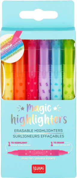 Legami Set Of 6 Erasable Highlighters - Magic Highlighters