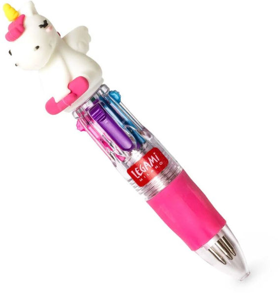 Legami Mini 4-Color Ballpoint Pen - Mini Magic Rainbow - Unicorn