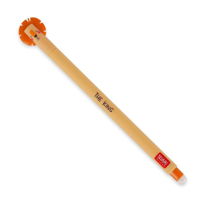 Lion Erasable Gel Pen - Orange Ink