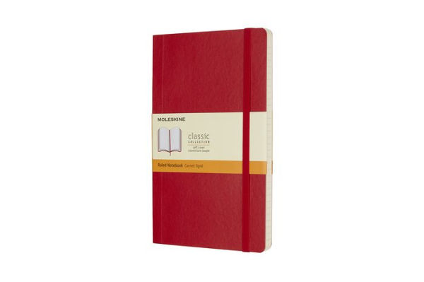 Moleskine Classic Notebook, Large, Ruled, Scarlet Red, Soft Cover (5 x 8.25)