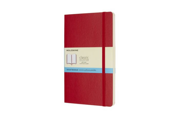 Moleskine Classic Notebook, Large, Dotted, Scarlet Red, Soft Cover (5 x 8.25)