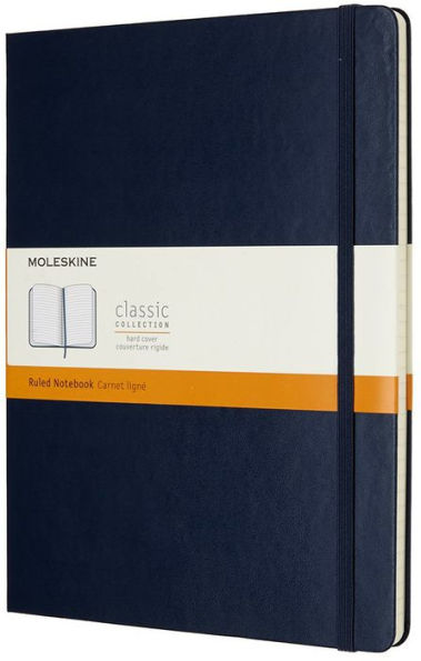 Moleskine Classic Notebook, Extra Large, Ruled, Sapphire Blue, Hard Cover (7.5 x 10)