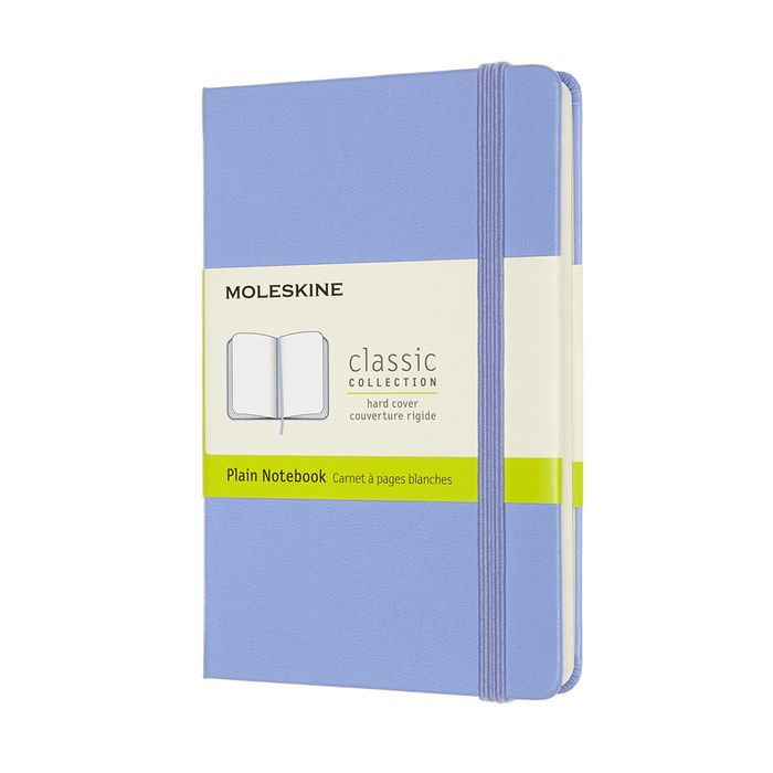 Moleskine Classic Notebook, Pocket, Plain, Hydrangea Blue, Hard Cover (3.5 x 5.5)