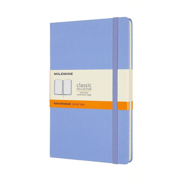 Moleskine Classic Notebook, Large, Ruled, Hydrangea Blue