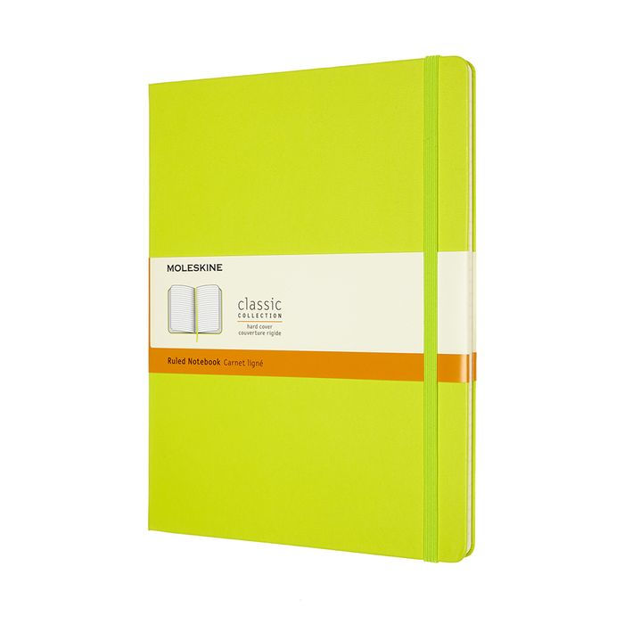 Moleskine Classic Notebook, Extra Large, Ruled, Lemon Green, Hard Cover (7.5 X 9.75)