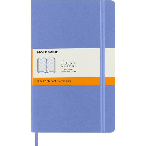 Moleskine Classic Notebook, Large, Ruled, Hydrangea Blue, Soft Cover (5 X 8.25)