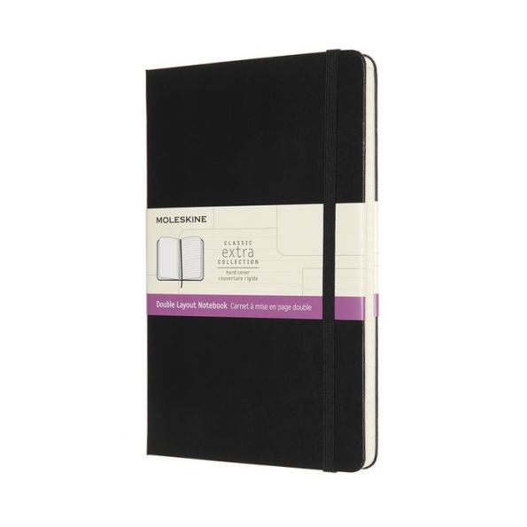 Moleskine Notebook, Ruled-Plain, Black, Large, Hard Cover (5 x 8.25)