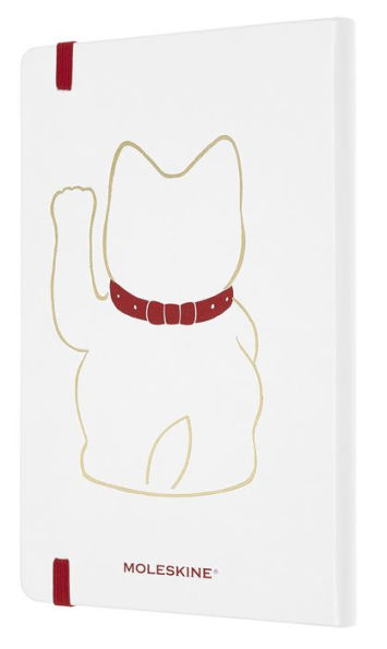 Moleskine Limited Edition Notebook Maneki Neko, Large, Ruled, White, Hard Cover (5 x 8.25)