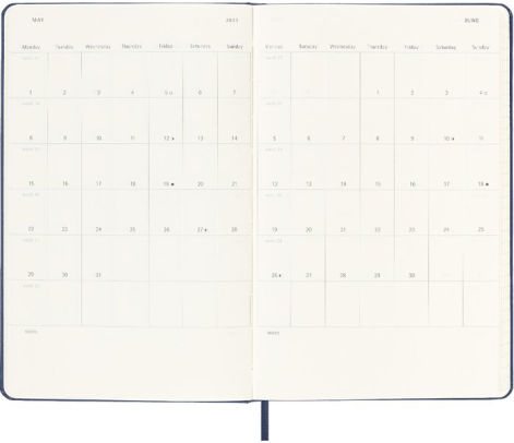 Moleskine Calendar 2023 Moleskine 2023 Weekly Notebook Planner, 18M, Large, Sapphire Blue, Hard