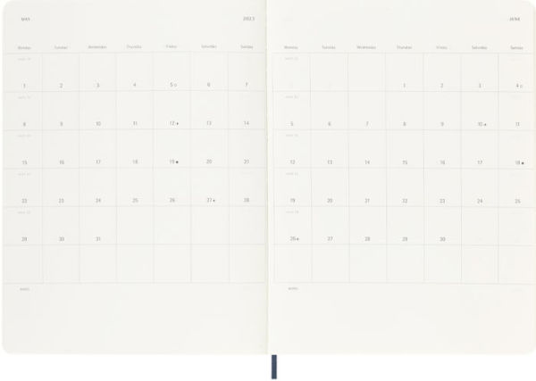 Moleskine 2023 Weekly Notebook Planner, 18M, Extra Large, Sapphire Blue, Soft Cover (7.5 x 10)