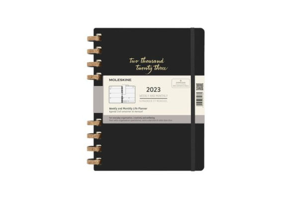 Agenda 2023 -2024 - 12-Months Academic Planner - Large, Spiral, Hard Cover  - Black - Moleskine