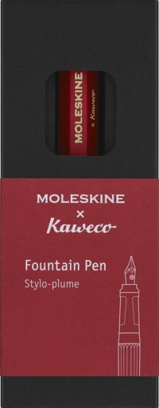 Moleskine Kaweco Fountain Pen, Red, Medium Nib, Blue Ink