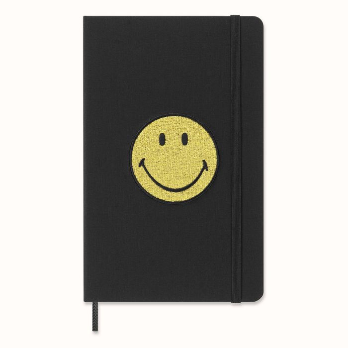 Moleskine Limited Edition Notebook Smiley, Large, Ruled, Black, Hard Cover (5 x 8.25)