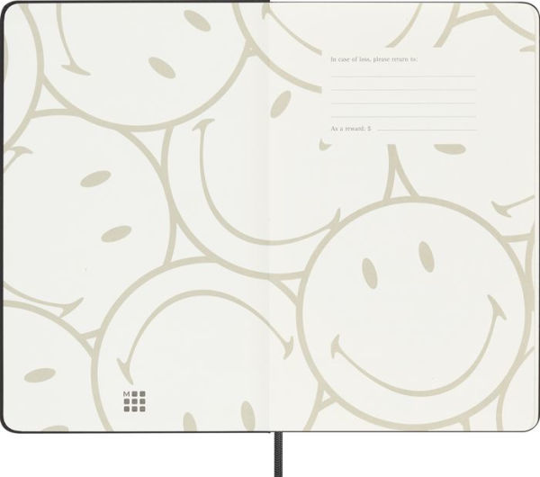 Moleskine Limited Edition Notebook Smiley, Large, Ruled, Black, Hard Cover (5 x 8.25)