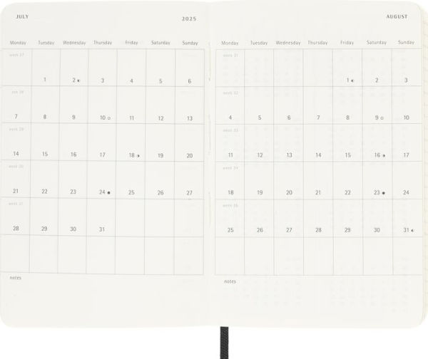 Moleskine Classic 12 Month 2025 Weekly Planner, Soft Cover, Pocket (3.5