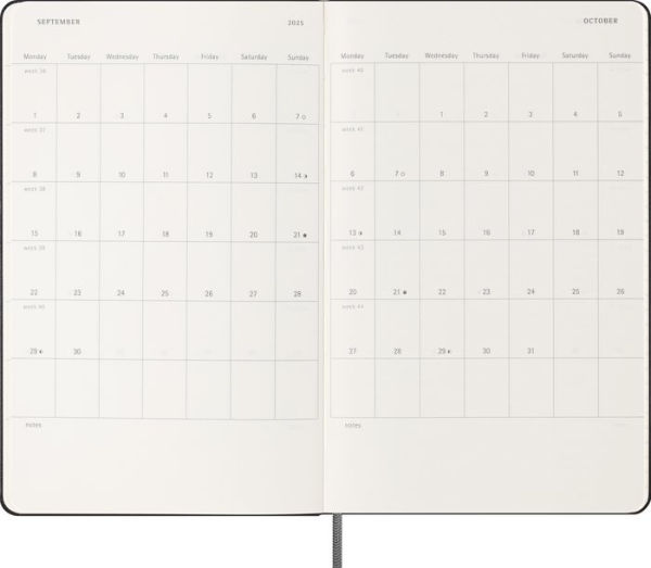Moleskine Classic 18 Month 2024-2025 Weekly Planner, Hard Cover, Large (5