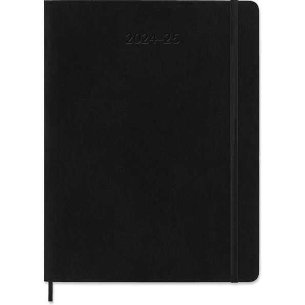 Moleskine Classic 18 Month 2024-2025 Weekly Planner, Soft Cover, XL (7.5" x 10"), Black, 208 pages