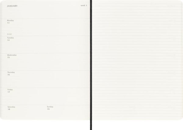 Moleskine Classic 18 Month 2024-2025 Weekly Planner, Soft Cover, XL (7.5