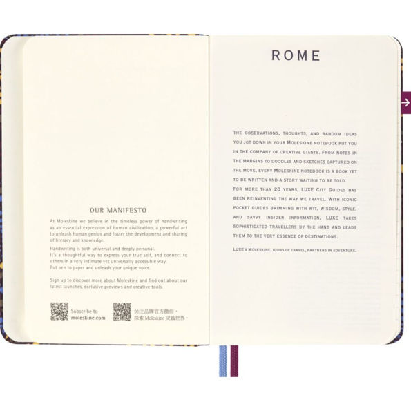 LUXE x Moleskine - Rome City Travel Guide Notebook, Pocket (3.5" x 5.5"), 112 pages
