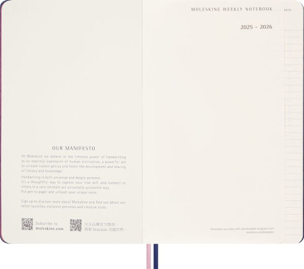 2025-2026 Moleskine Limited Edition Sakura 18 Month Weekly Planner, Hard Cover, Large (5