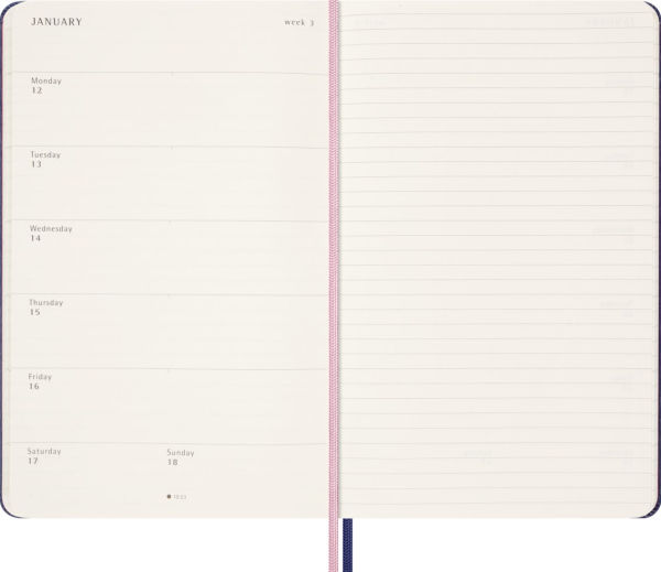 2025-2026 Moleskine Limited Edition Sakura 18 Month Weekly Planner, Hard Cover, Large (5
