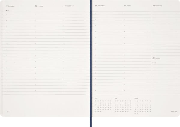 2026 Moleskine Sapphire Blue 15-Month XXL Essential Soft Cover Weekly Vertical Planner