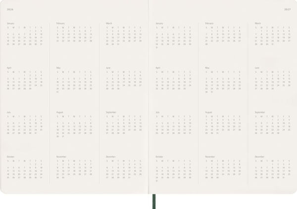 2026 Moleskine Myrtle Green 15-Month XXL Essential Soft Cover Weekly Vertical Planner