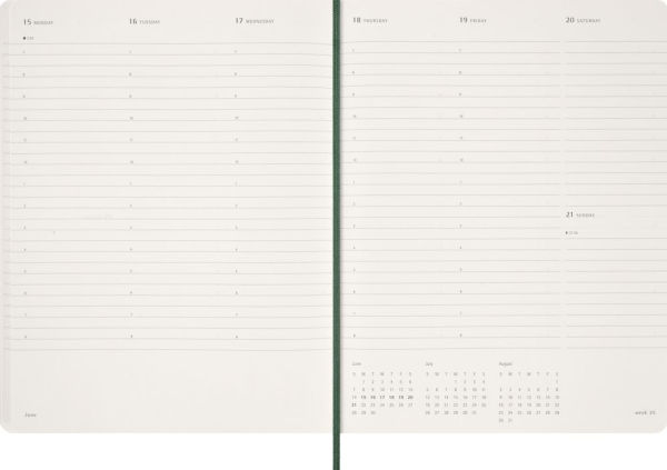 2026 Moleskine Myrtle Green 15-Month XXL Essential Soft Cover Weekly Vertical Planner