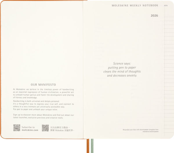 2026 Moleskine Limited Edition Peanuts 'Snoopy' 12 Month Weekly Planner, Hard Cover, Large (5" x 8.25"), Cadmium Orange, 208 pages