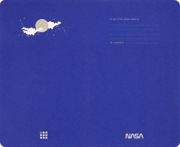 Moleskine Limited Edition NASA-inspired Volant Journal, Soft Cover, Large (5" x 8.25"), Plain, Blue/Black, 80 pages