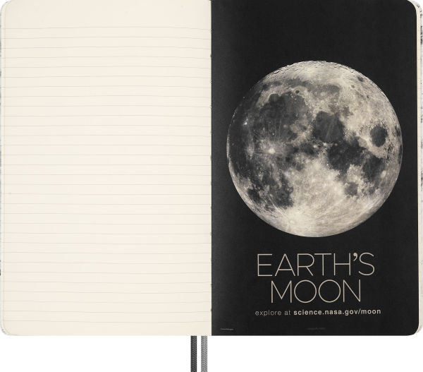 Moleskine Limited Edition NASA-inspired 'Moon surface' Notebook, Hard Cover, Large (5" x 8.25"), Ruled/Lined, Light Grey, 176 pages