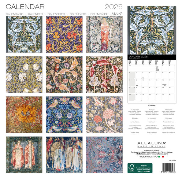 2026 William Morris Wall Calendar