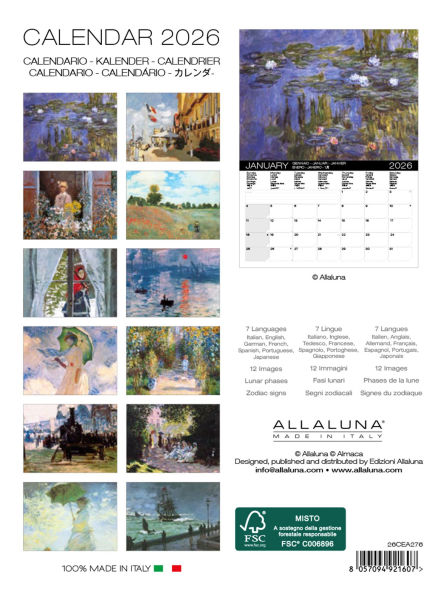 2026 Monet Desk Calendar