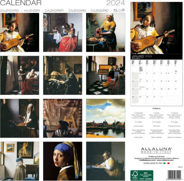 NELSON LINE 2024 Vermeer 12 x 12 Wall Calendar Mall of America®