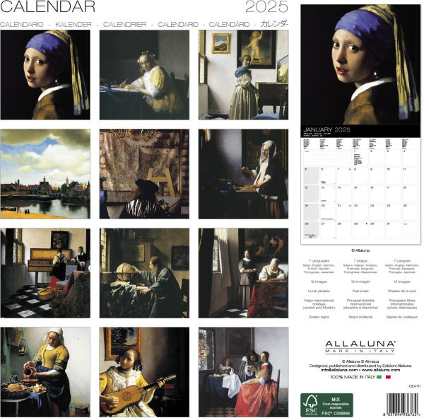 2025 Vermeer 12" x 12" Wall Calendar