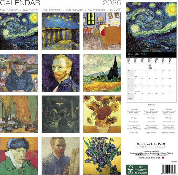 2025 Van Gogh 12" x 12" Wall Calendar