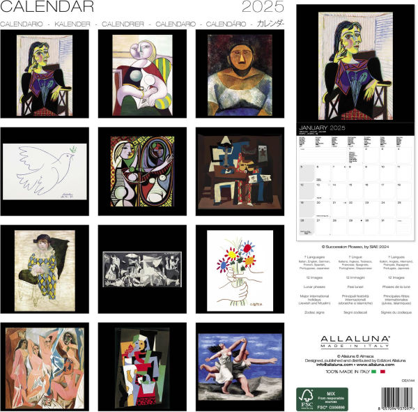 2025 Picasso 12" x 12" Wall Calendar